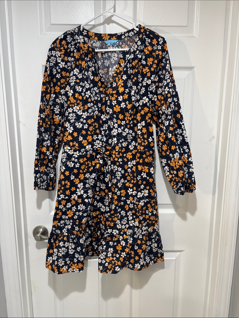 Draper James Lucinda Popover Tie-Waist Floral Dress